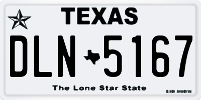 TX license plate DLN5167
