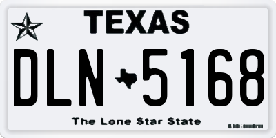 TX license plate DLN5168