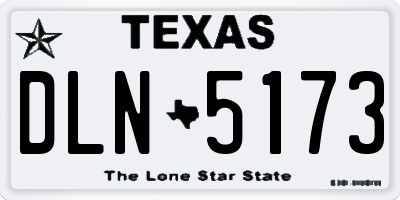 TX license plate DLN5173