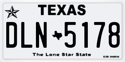 TX license plate DLN5178