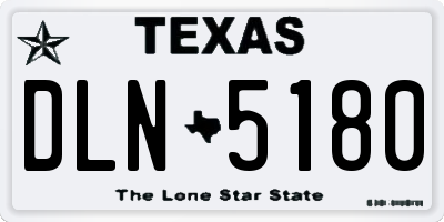 TX license plate DLN5180