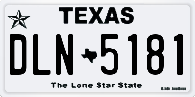 TX license plate DLN5181