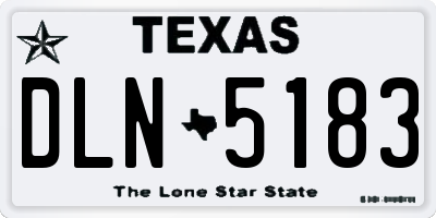 TX license plate DLN5183