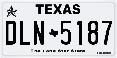 TX license plate DLN5187
