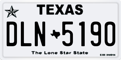 TX license plate DLN5190