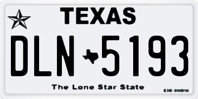 TX license plate DLN5193