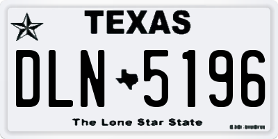 TX license plate DLN5196
