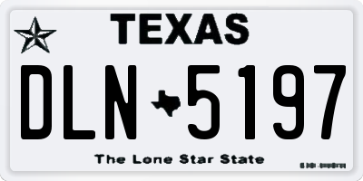 TX license plate DLN5197