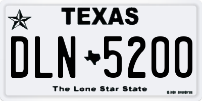 TX license plate DLN5200