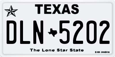TX license plate DLN5202