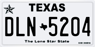 TX license plate DLN5204