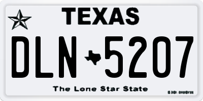 TX license plate DLN5207