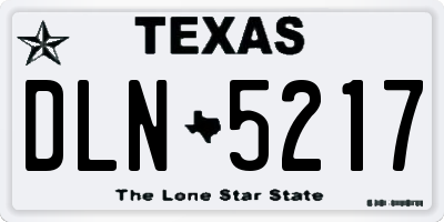 TX license plate DLN5217