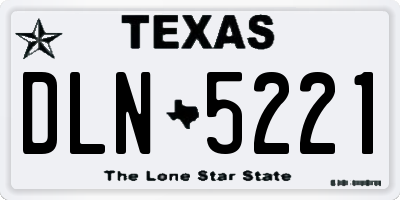 TX license plate DLN5221