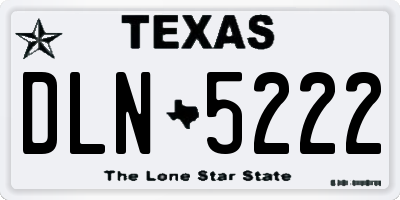 TX license plate DLN5222