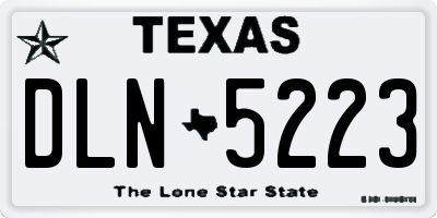 TX license plate DLN5223