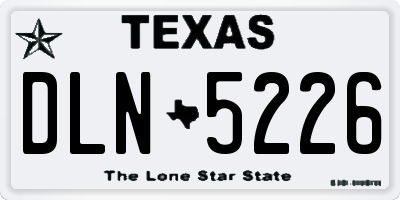 TX license plate DLN5226