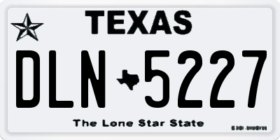 TX license plate DLN5227