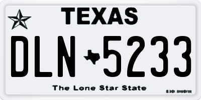 TX license plate DLN5233