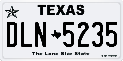 TX license plate DLN5235