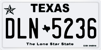 TX license plate DLN5236