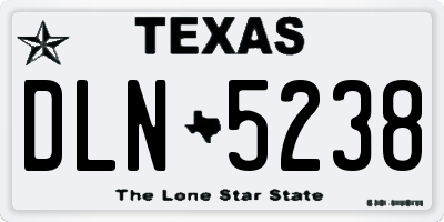 TX license plate DLN5238
