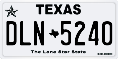 TX license plate DLN5240