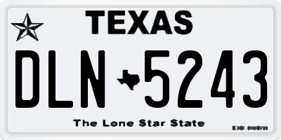 TX license plate DLN5243