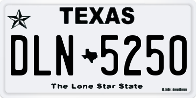 TX license plate DLN5250