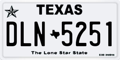 TX license plate DLN5251