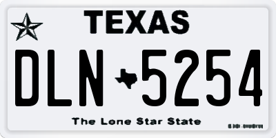 TX license plate DLN5254