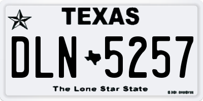 TX license plate DLN5257
