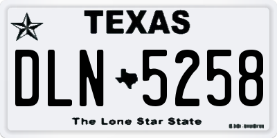 TX license plate DLN5258