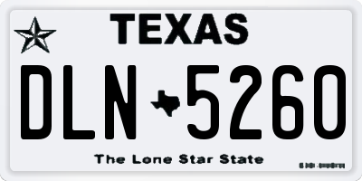 TX license plate DLN5260