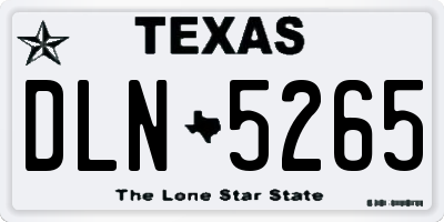 TX license plate DLN5265