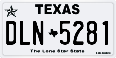 TX license plate DLN5281