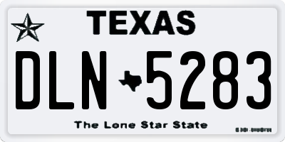 TX license plate DLN5283