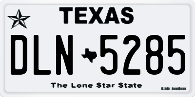 TX license plate DLN5285