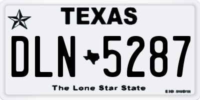 TX license plate DLN5287