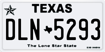 TX license plate DLN5293