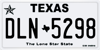TX license plate DLN5298