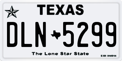 TX license plate DLN5299