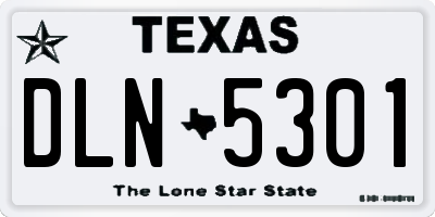 TX license plate DLN5301
