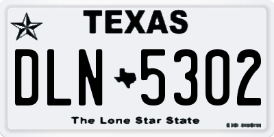 TX license plate DLN5302