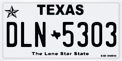 TX license plate DLN5303