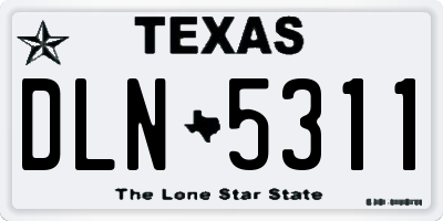 TX license plate DLN5311