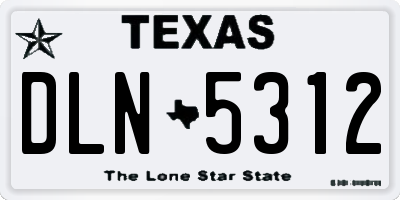 TX license plate DLN5312