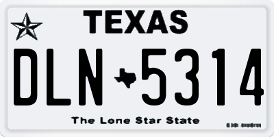 TX license plate DLN5314