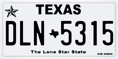 TX license plate DLN5315