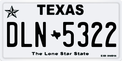 TX license plate DLN5322